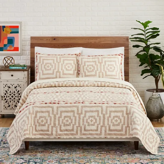 Kirkland's Home Justina Blakeney Yellow Hypnotic King Quilt Set- Quilts
