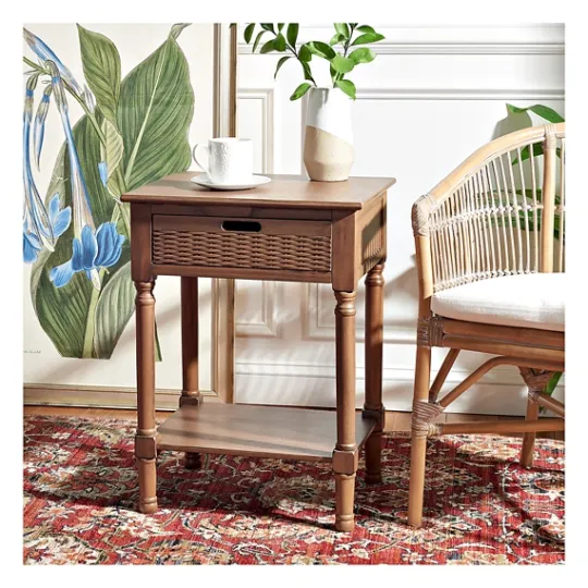 Kirkland's Home Karson Carved Turned Legs Accent Table- Accent & End Tables