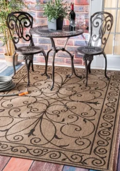 Kirkland's Home Kathleen Scroll Outdoor Area Rug, 5X7- Outdoor Rugs