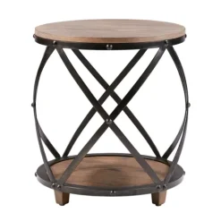 Kirkland's Home Kaylor Bent Metal And Wood Accent Table- Accent & End Tables