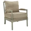 Kirkland's Home Khaki Liam Turned Leg Accent Chair- Accent Chairs