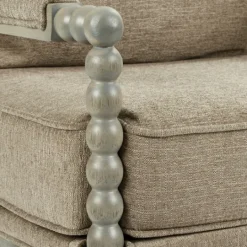 Kirkland's Home Khaki Liam Turned Leg Accent Chair- Accent Chairs
