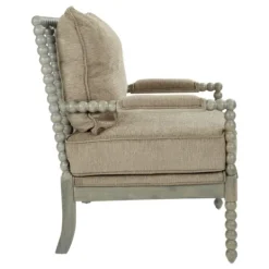 Kirkland's Home Khaki Liam Turned Leg Accent Chair- Accent Chairs