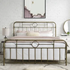 Kirkland's Home King Size Bronze Pipe Bed Frame- Beds & Headboards
