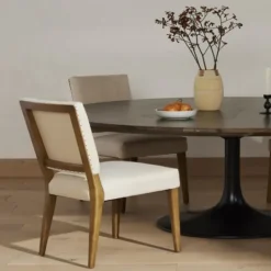 Kirkland's Home Kurt Natural Linen Dining Chair- Dining Chairs