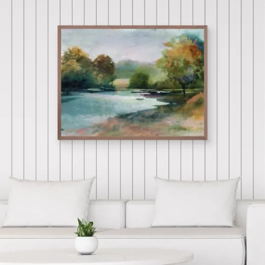 Kirkland's Home Lacu Ii Framed Canvas Art Print- Canvas Art