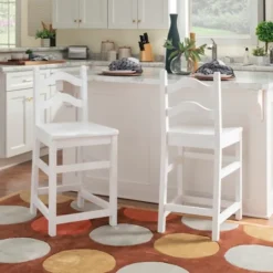 Kirkland's Home Ladder Back Counter Stools, Set Of 2- Bar Stools & Counter Height Stools