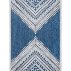 Kirkland's Home Landy Blue Aztec Outdoor Rug, 8X10- Outdoor Rugs