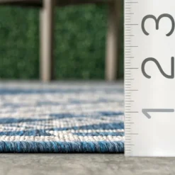 Kirkland's Home Landy Blue Aztec Outdoor Rug, 8X10- Outdoor Rugs