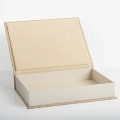 Kirkland's Home Large Beige Linen Book Box- Baskets & Boxes