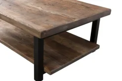 Kirkland's Home Large Brown Pine Wood And Metal Coffee Table- Coffee Tables