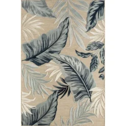Kirkland's Home Large Print Tropical Leaf Outdoor Area Rug, 5X7- Outdoor Rugs