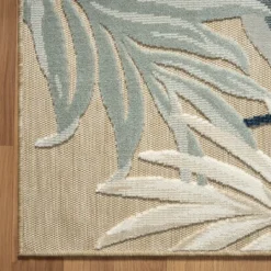 Kirkland's Home Large Print Tropical Leaf Outdoor Area Rug, 5X7- Outdoor Rugs