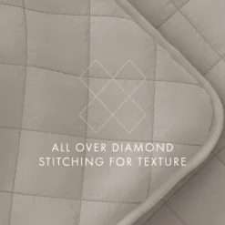 Kirkland's Home Latte Stitched Diamond 3-Pc. Queen Quilt Set- Quilts