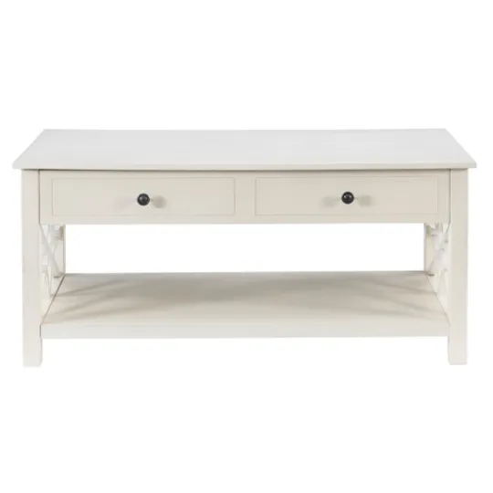 Kirkland's Home Lattice Raised Top Storage Coffee Table- Coffee Tables