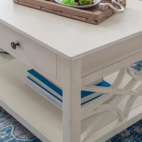 Kirkland's Home Lattice Raised Top Storage Coffee Table- Coffee Tables