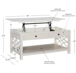 Kirkland's Home Lattice Raised Top Storage Coffee Table- Coffee Tables
