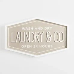 Kirkland's Home Laundry & Co. Hexagon Wood Plaque- Wall Quotes & Signs