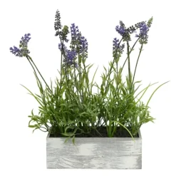 Kirkland's Home Lavender Arrangement In Gray Planter Box- Arrangements & Greenery