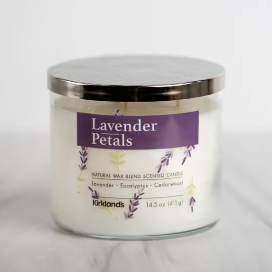 Kirkland's Home Lavender Petals Triple Wick Jar Candle- Candles