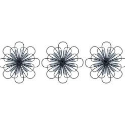 Kirkland's Home Layered Metal & Wood Flower Wall Plaques, Set Of 3- Wall Plaques