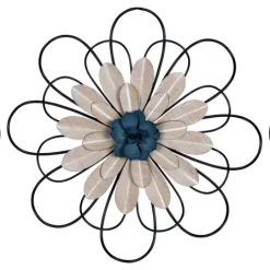 Kirkland's Home Layered Metal & Wood Flower Wall Plaques, Set Of 3- Wall Plaques