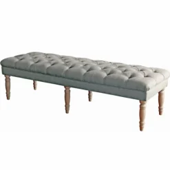 Kirkland's Home Layla Button Tufted Bench- Benches & Ottomans