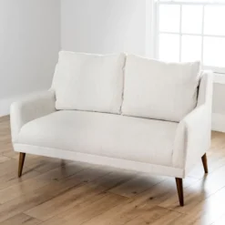 Kirkland's Home Layla Vanilla Speckle Loveseat- Sofas & Loveseats