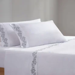 Kirkland's Home Leafy Vine Hem Microfiber 4-Pc. Full Sheet Set- Bed Sheets