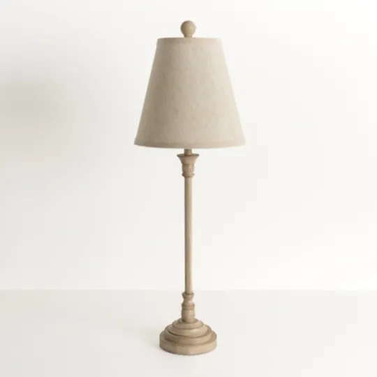 Kirkland's Home Leah Cream Candlestick Buffet Lamp- Buffet Lamps