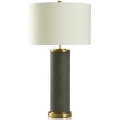 Kirkland's Home Leather And Gold Table Lamp- Table Lamps