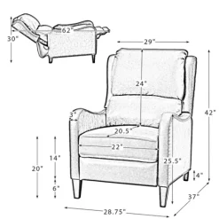 Kirkland's Home Leather Nailhead Traditional Recliner- Accent Chairs