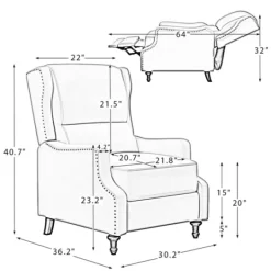 Kirkland's Home Leather Nailhead Trim Classic Recliner- Accent Chairs