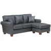 Kirkland's Home Leather Rolled Arm Sectional- Sofas & Loveseats