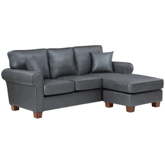 Kirkland's Home Leather Rolled Arm Sectional- Sofas & Loveseats
