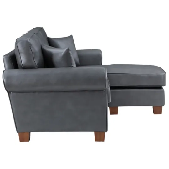 Kirkland's Home Leather Rolled Arm Sectional- Sofas & Loveseats