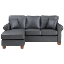 Kirkland's Home Leather Rolled Arm Sectional- Sofas & Loveseats