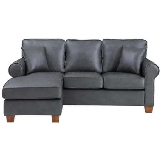 Kirkland's Home Leather Rolled Arm Sectional- Sofas & Loveseats