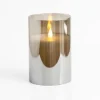 Kirkland's Home Led Soft Flame Glass Pillar Candle, 3X6 In.- Flameless Candles