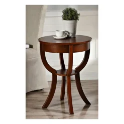 Kirkland's Home Leila Round Cherry Accent Table- Accent & End Tables