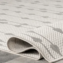 Kirkland's Home Lela Gray Raindrop Cascade Outdoor Rug, 5X8- Outdoor Rugs