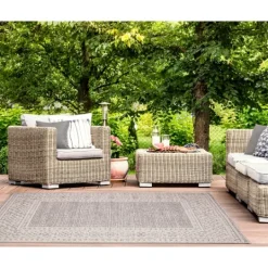Kirkland's Home Leopard Border Outdoor Area Rug, 5X7- Outdoor Rugs
