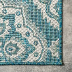 Kirkland's Home Leslie Green Floral Trellis Outdoor Rug, 5X8- Outdoor Rugs
