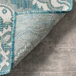 Kirkland's Home Leslie Green Floral Trellis Outdoor Rug, 5X8- Outdoor Rugs