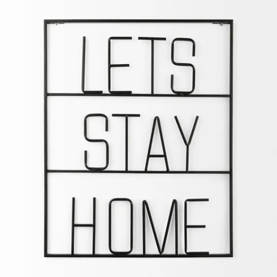 Kirkland's Home Let'S Stay Home Metal Wall Plaque- Wall Quotes & Signs
