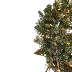 Kirkland's Home Liana Lightly Frosted Pine Pre-Lit Wreath, 30 In.- Wreaths