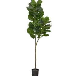 Kirkland's Home Lifelike Fiddle Leaf Fig In Black Planter, 4.5 Ft.- Trees & Topiaries