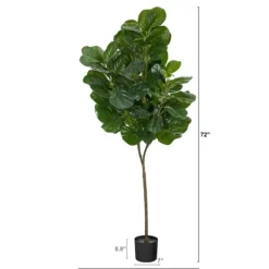 Kirkland's Home Lifelike Fiddle Leaf Fig In Nursery Planter, 6 Ft.- Trees & Topiaries