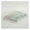 Kirkland's Home Light Blue And Ivory Striped Cotton Throw- Blankets & Throws