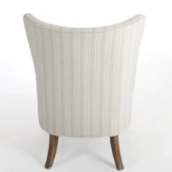 Kirkland's Home Light Blue Stripe Wingback Accent Chair- Accent Chairs